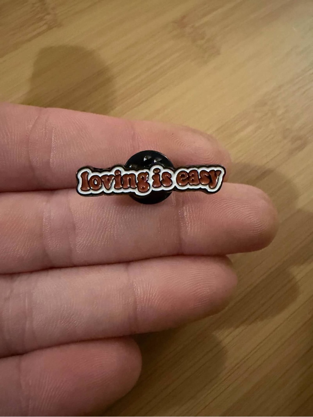 Loving Is Easy Enamel Brooch — Black and Brown Accent
